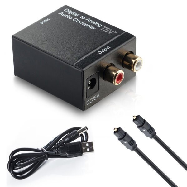Conversor de audio analógico a digital con 2xRCA a toslink y coaxial